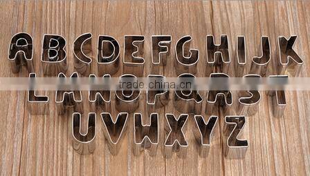 High Quality Hot selling 26 pcs Letters Stainless steel Cookie Cutters