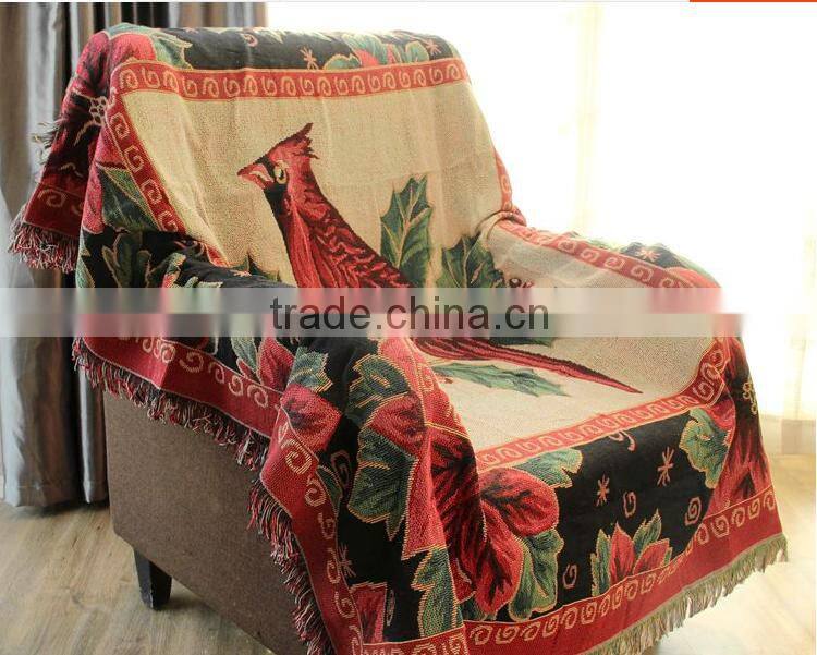 Sofa decor gobelin tapestry throw blanket, 100%cotton, wholesale