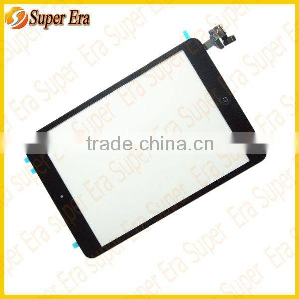 for ipad mini screen replacement with home button Front Panel Touch Screen Glass Lens Digitizer +IC connector for iPad Mini