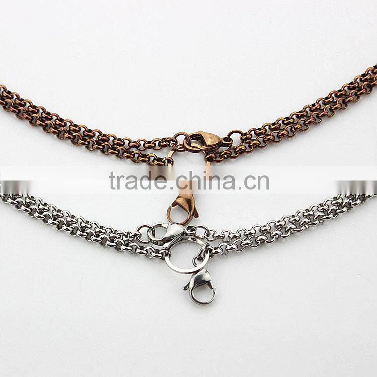 Cheap price 50cm chocolate color snake chain 316 stainless steel floating locket chain