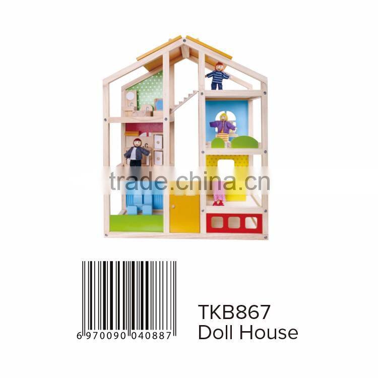 Happy Family Play Wooden Miniature Doll House