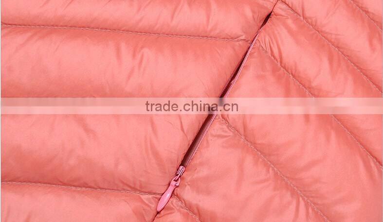 Custom Women Pink Ultra Light Duck Down Jacket