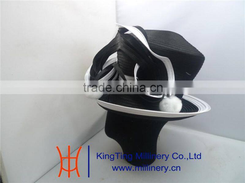 Ladies Formal Church Hats Wholesale Stylish Satin Ribbon Hats For Party BM-5070
