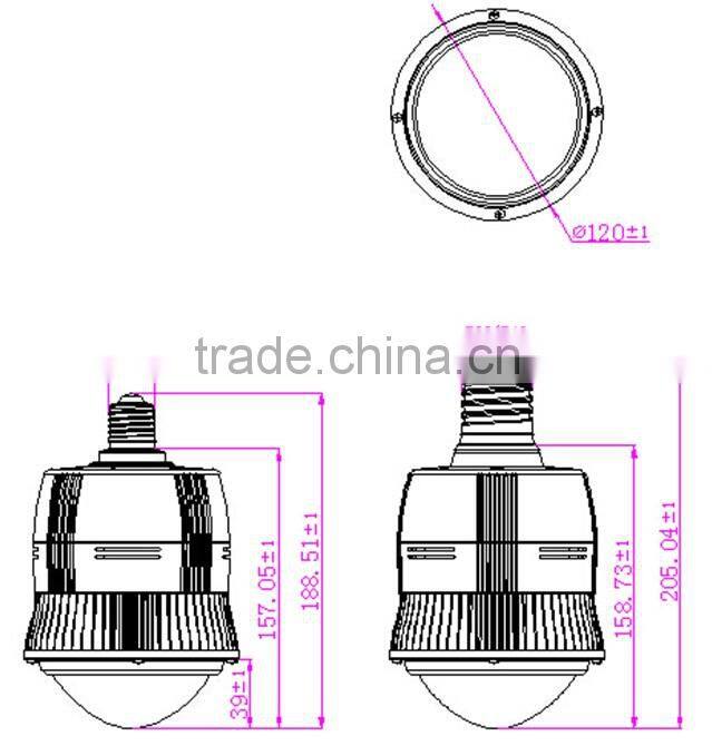 115LM/W 75W LED HIGHBAY COB LED aluminum bend tube 90 degree 3 years warranty IP20