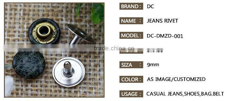 Painting Metal Rivets Shoes Rivets,Black Leather Rivets for Sale