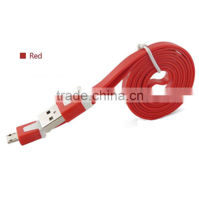 Colorful Flat Micro USB Cable for Galaxy HTC Blackberry