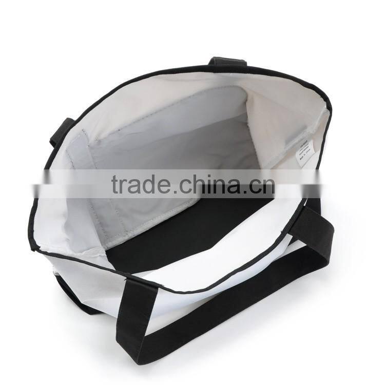 High quality 2016 fashion polyester waterproof promotional cheap logo shopping bag