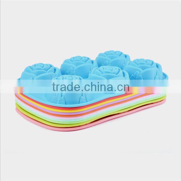 Flower shaped rose silicone soap mold