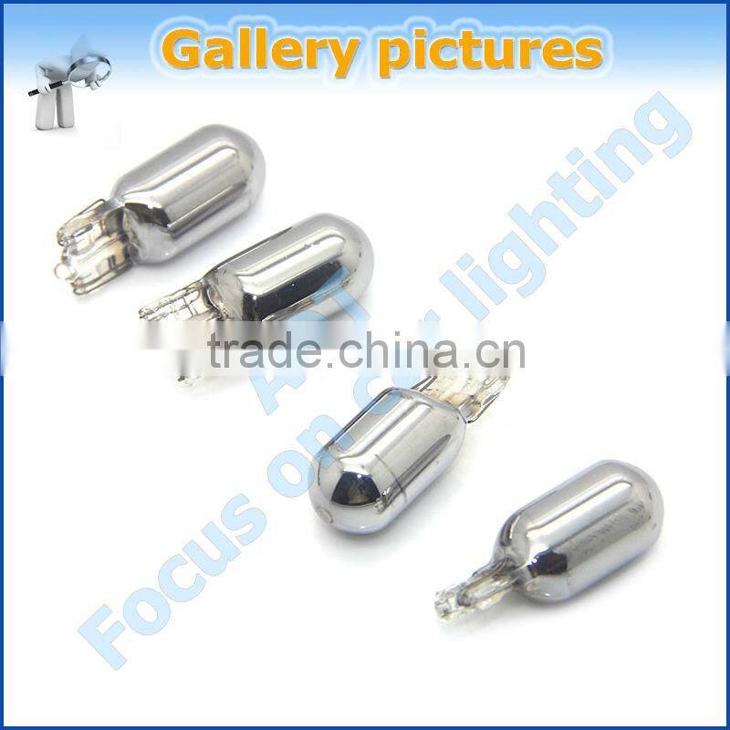 Automotive T10 chrome bulb, 12V 5W amber chrome bulbs car accessories