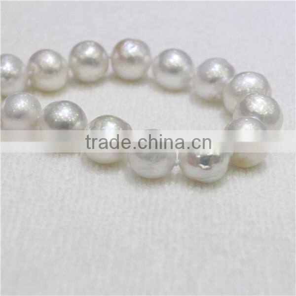 Edison pearl 11-12mm A white real edison pearl strand necklace