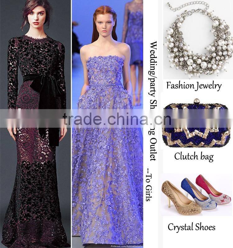 High quality royal blue french lace with hand work stones flower net lace embroidery with applique
