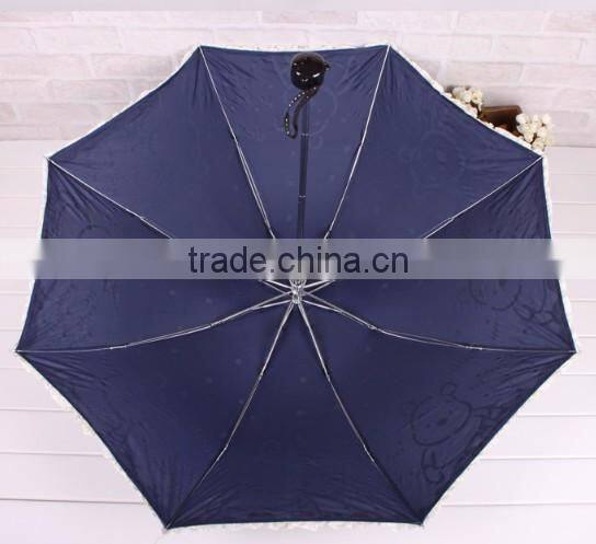 4 folds inverse tiantang frame Pretty Classic foldable lace sun umbrella