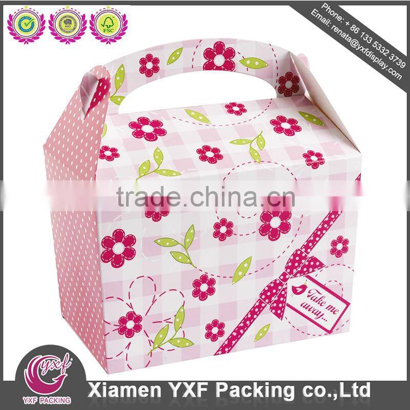 Custome design sky blue cardboard box gift packaing, gift paper box with white ribbon