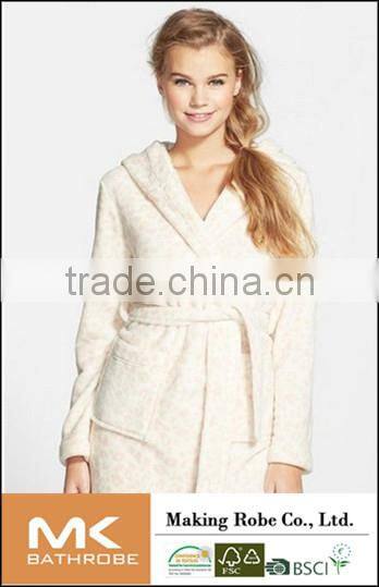 Girls Coral Fleece Bathrobe with Animal Hood