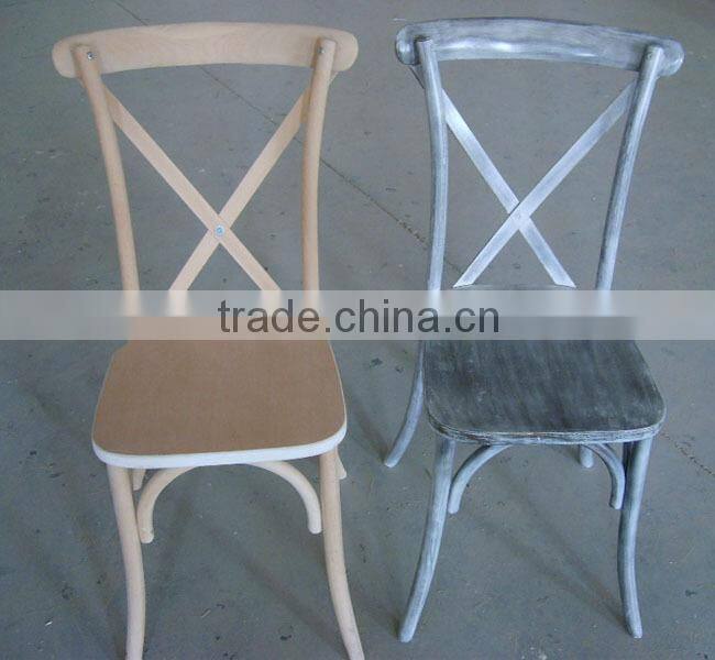 Wood Rental Wedding Cross back bar chair