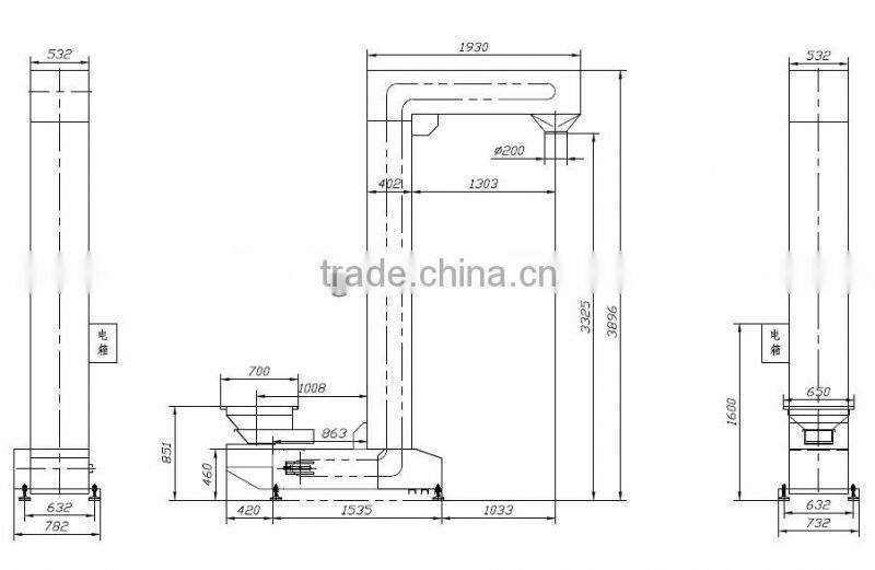 2015 1.6L plastic elevator buckets for z type bucket elevator conveyor
