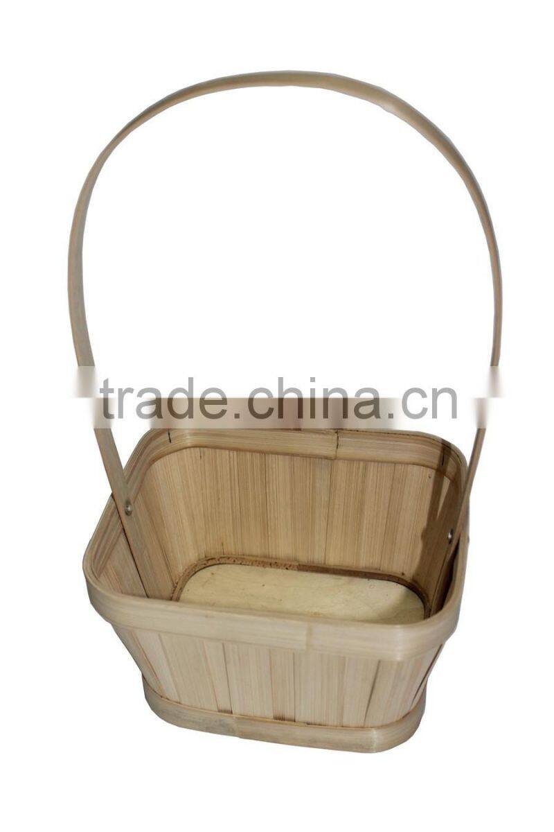 handmade high quality bamboo basket with handle for wholesale