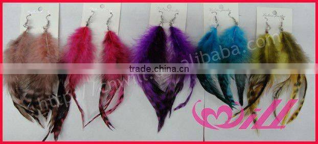 Wholesale Long Dangle Earrings With Spot Feather