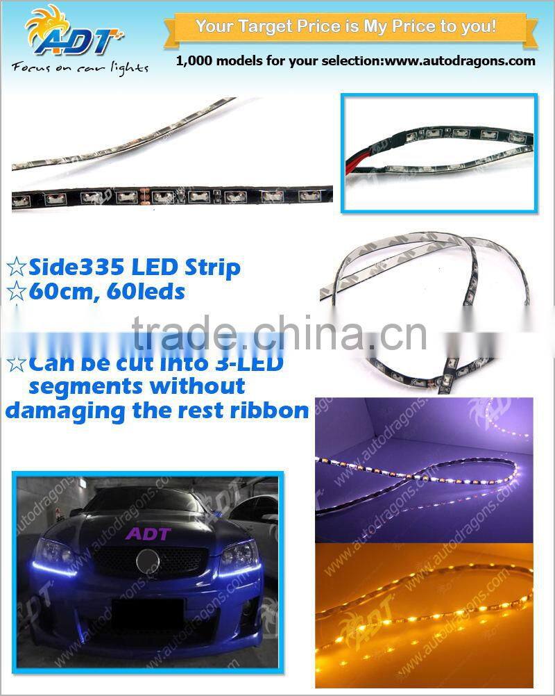 Car Daytime Running Light LED Turn Signal Flexible Switchback Strip 60cm 60leds Angel Eye LED Car DRL