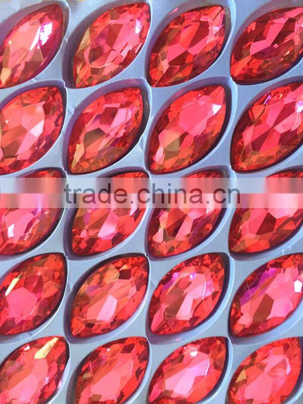 Star Light Wholesale Perfect Shining 17x32mm Marquise Shaped Stone For Luxury Decoration Loose Pointback Gemstone