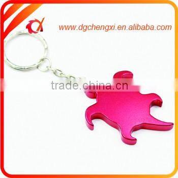 Promotion Customized Cheap Blue Cute Cat-shaped Beer Bottle Opener Keyring