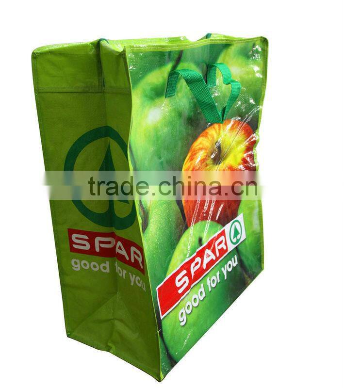 pp woven shopping zipper bags with fruit