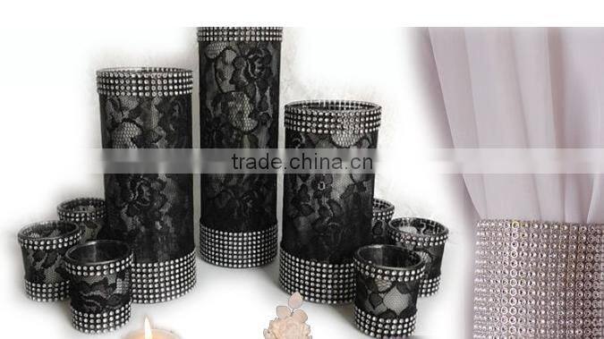 Green aluminum strass mesh trimming ,crystal rhinestone sheet