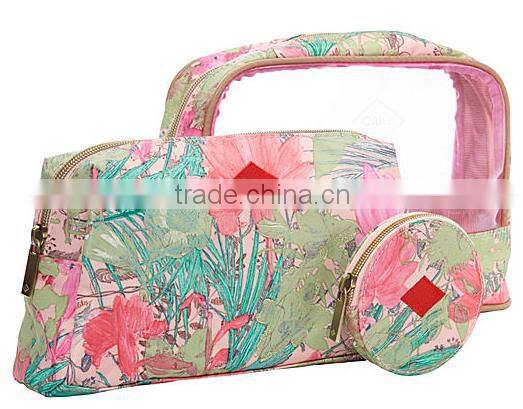 clear plastic Makeup Train Case Travel cosmetic Package bag