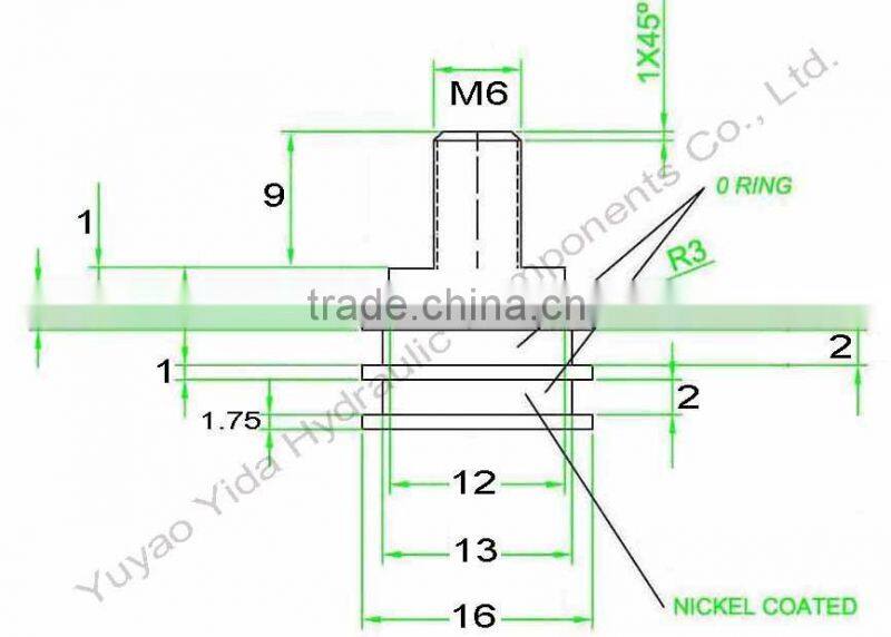 16-13-12OD End Cap with M6
