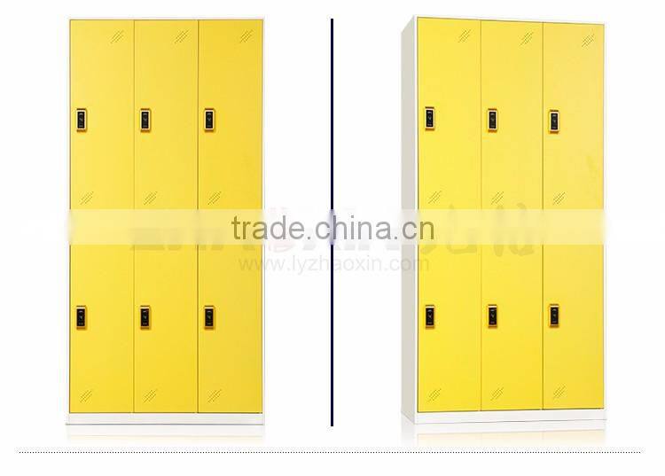yellow electronic 2 tier steel locker
