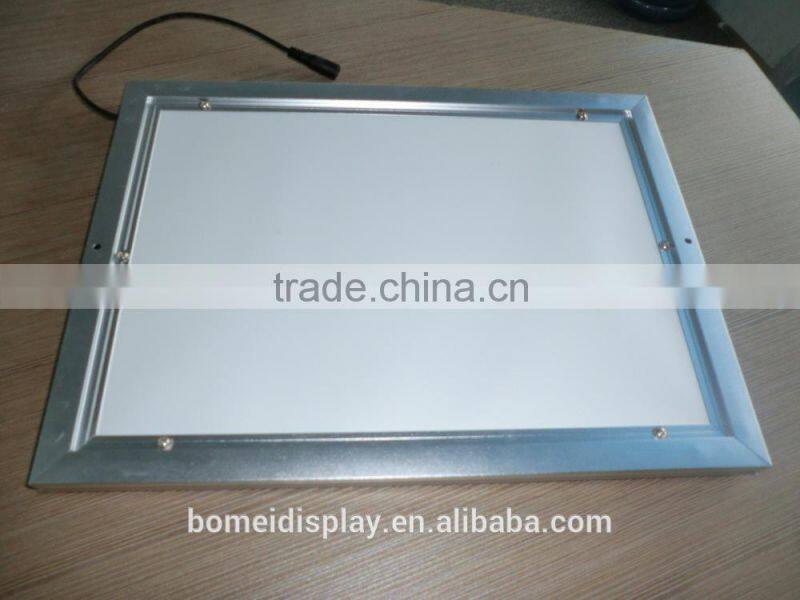 Advertising lit LED light box with aluminum snap frame