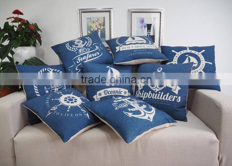 Home decorative throw pillow covers custom photo printed nautical patterns cushion