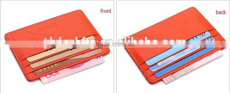 pu leather card holder wholesale with 7 solts