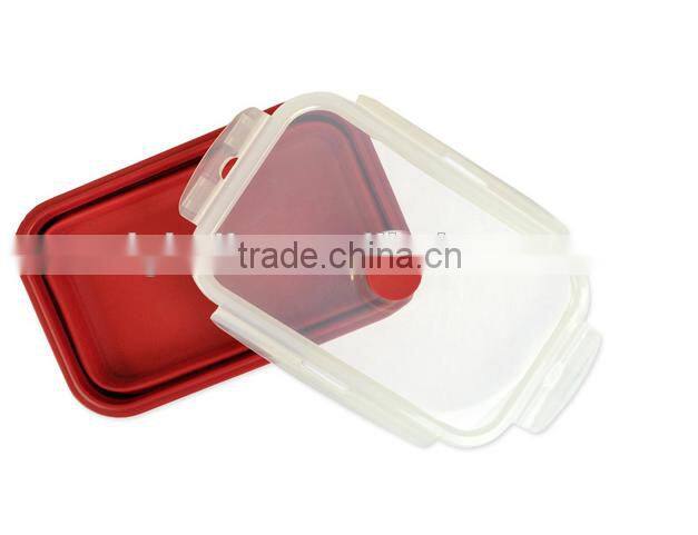 Oven Safe Foldable Red Silicone food Container Set of 2