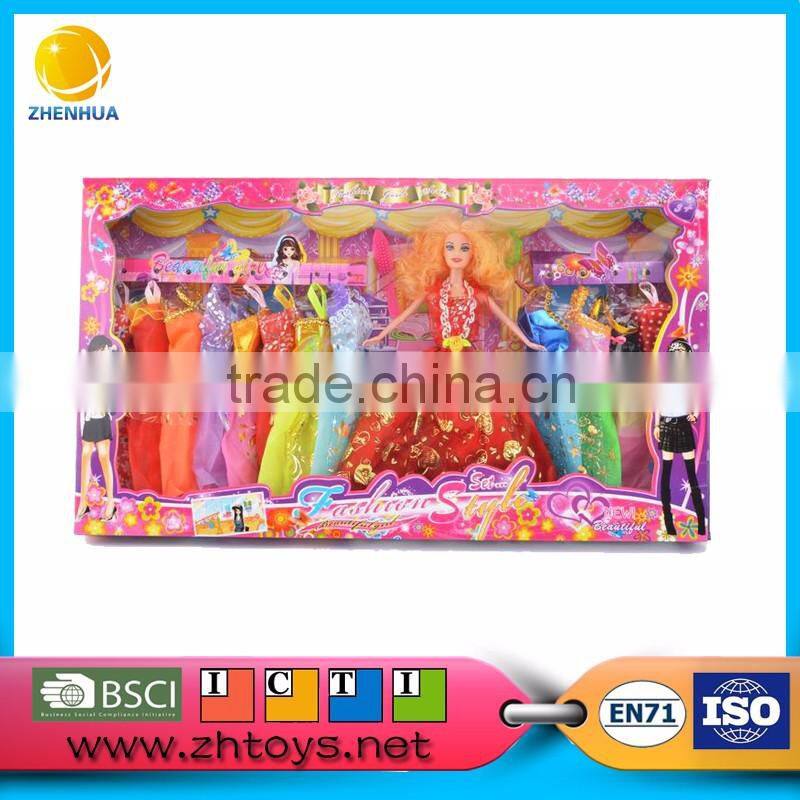 Sexi women hot doll and her bedroom wardrobe with many ornate long dress