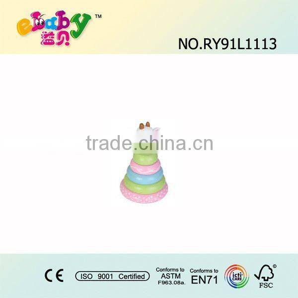 wooden yellow bee stacking toys