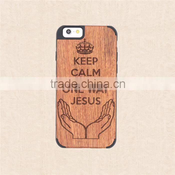 Universal PC and Wood Phone Case with press key Custom Design case for Iphone 6/6 plus