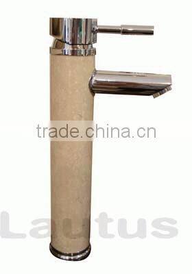 White marble bathroom and kitchen sink stone faucet