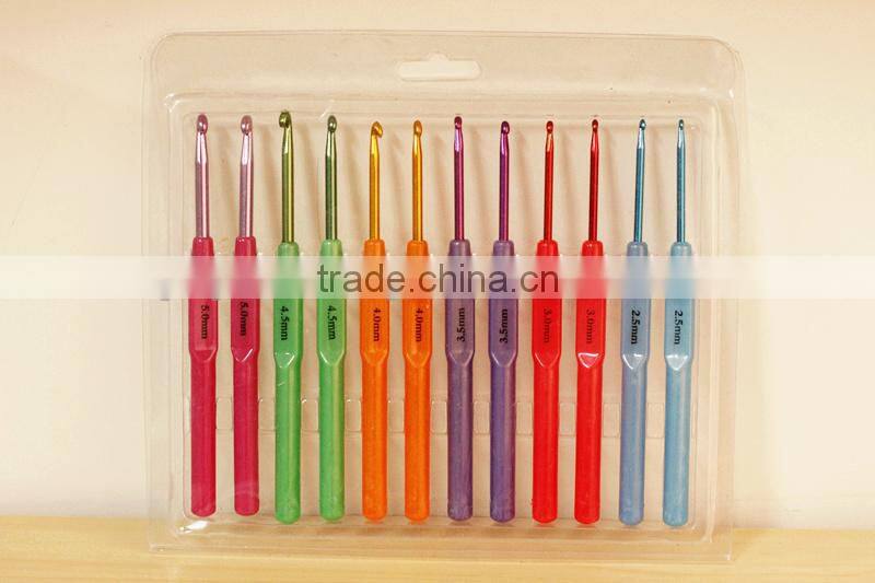 2016 new fashion accessory for DIY kit aluminum plastic crochet hook