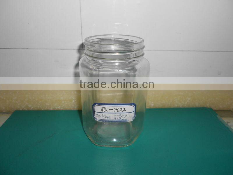 370ml hexagon glass honey and jam jar