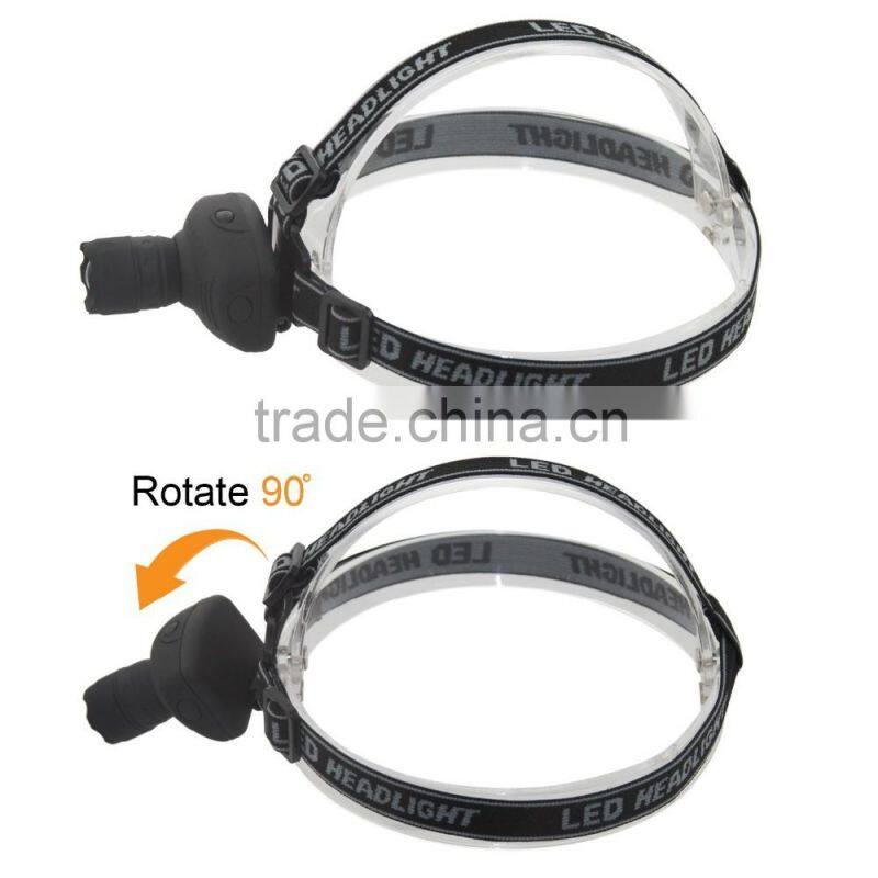 Sidiou Light 3 Modes 500 Lumens LED Headlight Headlamp Flashlight High Power Frontal Lantern Zoomable Head Torch Light Power By