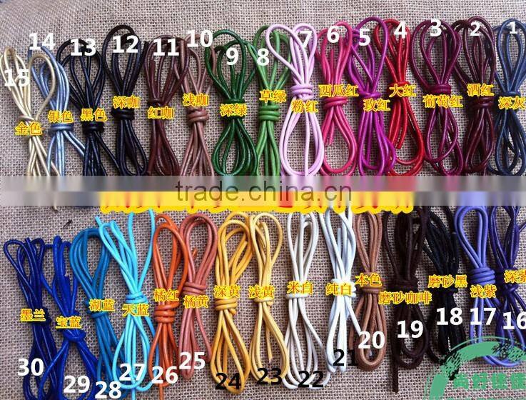 wholesale price 3mm round real leather cord for making bracelets jewelry round leather string