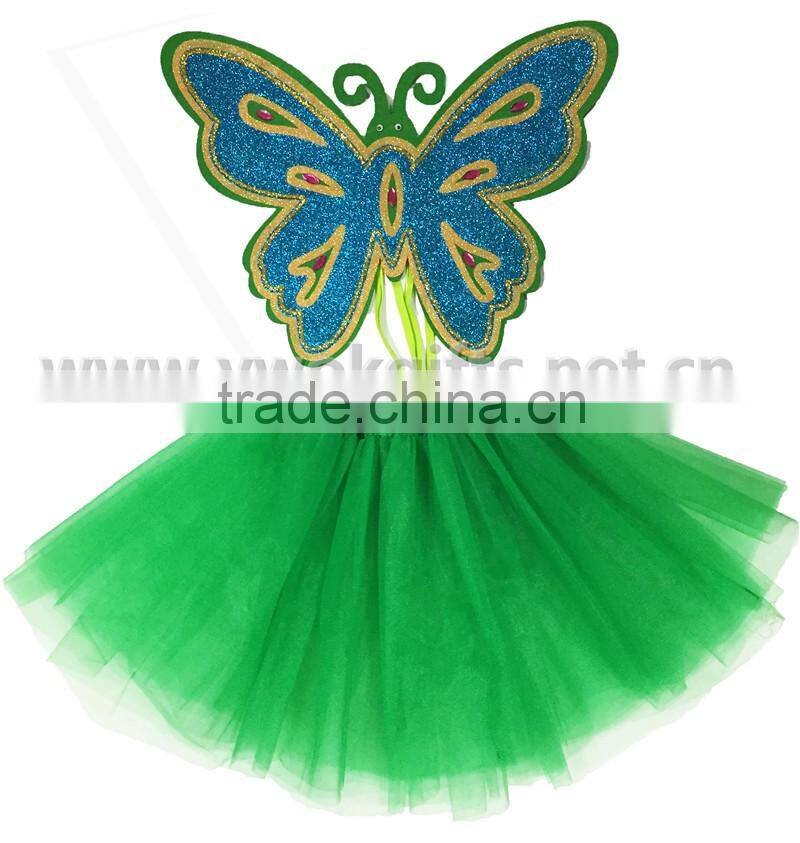 Tinkerbell Tutu Red Butterfly Childs Fairy Costume Wing Wand Set