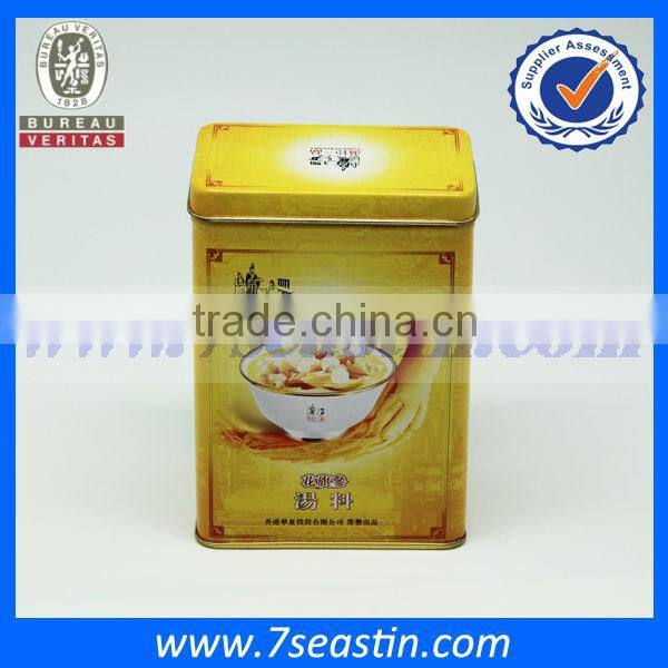 rectangle tin box for American ginseng soup