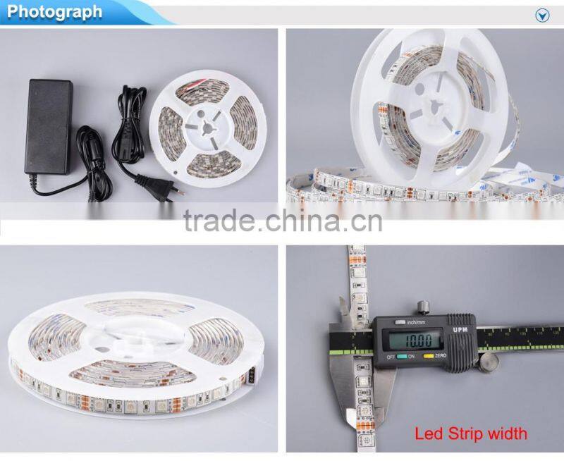DC12V 5050 60LED/M waterproof led strip light with white FPC+power supply single color christmas light