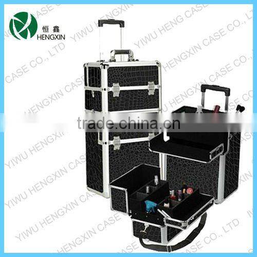 pink gator professional rolling makeup case,beauty trolley case