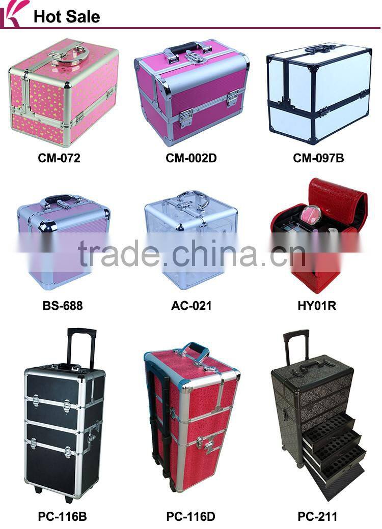 Custom Logo Personalized Lockable Aluminum Frame ABS Lighting Makeup Case With Stand