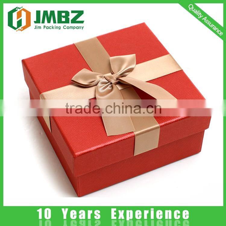 Decorative Rigid Cardboard Jewellery Packaging Box With Satin Ribbon