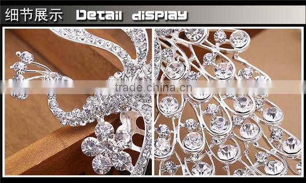MYLOVE 2015 Hot Sale crystal peacock rhinestone hair accessory handmade hair combs MLF113
