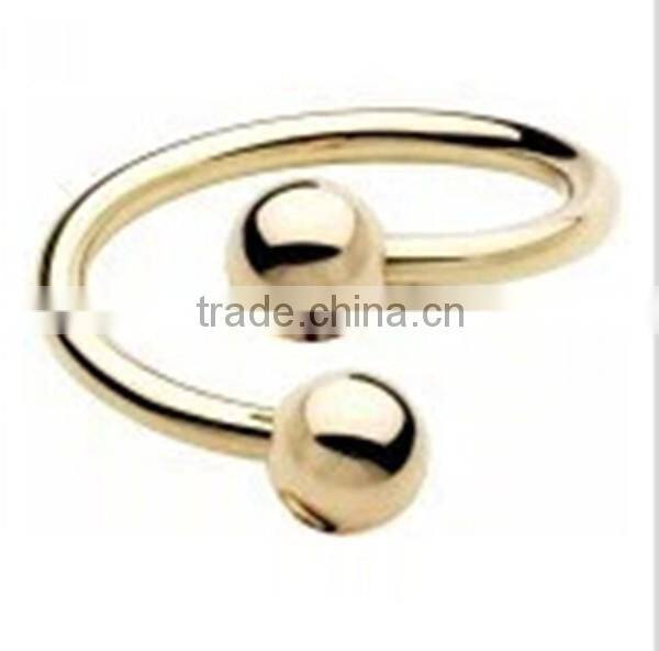 Titanium Black Gem Ear spiral Twister Piercing Body Jewelry